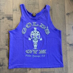 Vintage 90s Gold’s Gym Palm Springs California Purple Tank Top Single Stitch XL